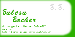 bulcsu bacher business card